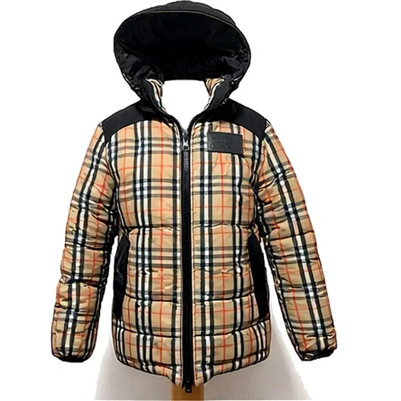 Burberry Reversible Down Puffer Jacket Nova Check Hooded EUC - Picture 2 of 16
